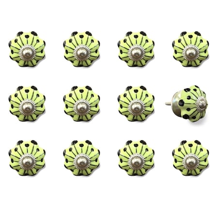 Decoracion K3533 Knob It - Yellow Green & Silver, 12PK DE3092579